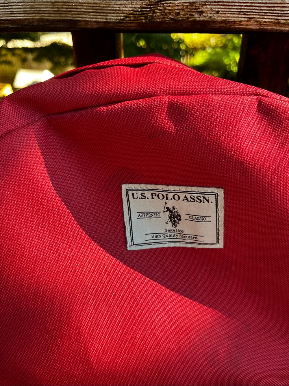U.S. Polo Assn. Red Canvas Classic Backpack Laptop Sleeve Travel School - Picture 14 of 14
